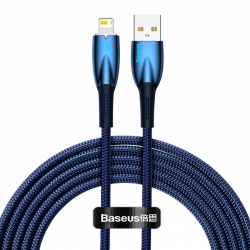 Кабель Baseus Glimmer Series Fast Charging Data Cable USB to iP 2.4A 2m Blue