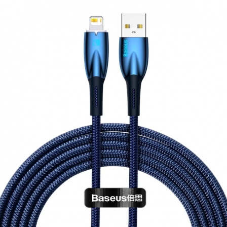 Кабель Baseus Glimmer Series Fast Charging Data Cable USB to iP 2.4A 2m Blue