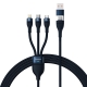 Кабель Baseus Flash Series Ⅱ Two-for-three Charging Cable U+C to M+L+C 100W 1.2m Blue