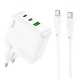 Мережевий зарядний пристрій HOCO C115A 65W GaN Type-C to Type-C cable USB 65W 3A White