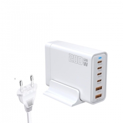 Зарядний пристрій WUW-C214 Gan 200W  white