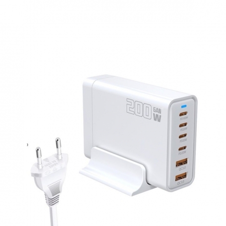 Зарядний пристрій WUW-C214 Gan 200W  white