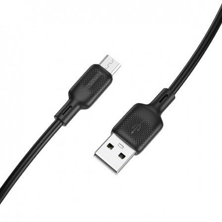 Кабель BOROFONE BX113 Lenny silicone charging data cable Micro(L3M) Black