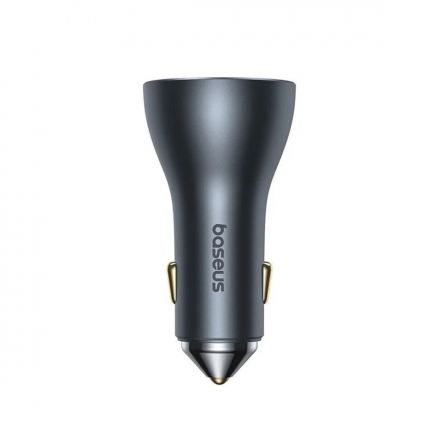 Автомобільний зарядний пристрій Baseus Golden Contactor Pro GaN Fast Charging Car Charger U+2C 65W Lunar Gray