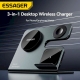 Бездротовий зарядний пристрій Essager  Ruicheng desktop magnetic suction three in one wireless charging of 15W black