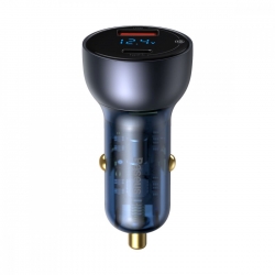 Автомобільний зарядний пристрій Baseus Particular Digital Display QC+PPS Dual Quick Charger Car Charger 65W Dark Gray