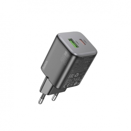 Мережевий зарядний пристрій HOCO N41 Almighty PD20W+QC3.0 charger Black