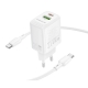 Мережевий зарядний пристрій BOROFONE BN27 Fuente PD20W+QC3.0 charger set (C to C) (EU) White