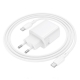 Мережевий зарядний пристрій BOROFONE BN27 Fuente PD20W+QC3.0 charger set (C to C) (EU) White