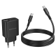 Мережевий зарядний пристрій BOROFONE BA97A Ilustre single-port PD30W charger with digital display set (C to C) (EU) Black