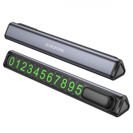 Паркувальна карта BOROFONE FC3 Ronny can hidden parking sign Black Metal Gray