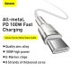 Кабель Baseus Cafule Series Metal Data Cable Type-C to Type-C 100W 2m White