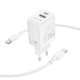 Мережевий зарядний пристрій BOROFONE BN29 Fuente PD30W+QC3.0 charger set (C to C) (EU) White