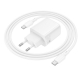 Мережевий зарядний пристрій BOROFONE BN29 Fuente PD30W+QC3.0 charger set (C to C) (EU) White