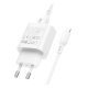 Мережевий зарядний пристрій BOROFONE BA82A Platinum single port PD25W charger set (C to iP) (EU) White