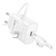 Мережевий зарядний пристрій BOROFONE BA82A Platinum single port PD25W charger set (C to iP) (EU) White