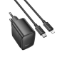 Мережевий зарядний пристрій HOCO CS61A Bright PD30W+QC3.0 charger set (C to iP)(EU) Black