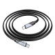 Кабель HOCO U119 Type-C to Type-C 60W, 1.2m, nylon, aluminum connectors, Black