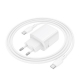 Мережевий зарядний пристрій BOROFONE BN26 Fuente single-port PD20W charger set (C to C) (EU) White