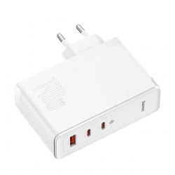 Мережевий зарядний пристрій Baseus GaN5 Pro Fast Charger 2C+U 140W EU White (With Superior Series Fast Charging Data Cable Type-