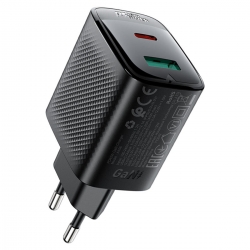Мережевий зарядний пристрій ACEFAST A106 PD45W GaN (USB-C+USB-A) charger (EU) Black