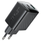Мережевий зарядний пристрій ACEFAST A106 PD45W GaN (USB-C+USB-A) charger (EU) Black