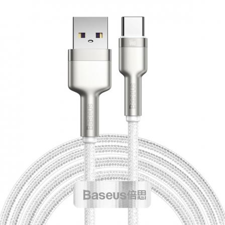 Кабель Baseus Cafule Series Metal Data Cable USB to Type-C 66W 2m White