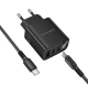 Мережевий зарядний пристрій BOROFONE BA98A Ilustre PD30W (2C1A) charger with digital display set (C to C) (EU) Black