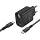 Мережевий зарядний пристрій BOROFONE BA98A Ilustre PD30W (2C1A) charger with digital display set (C to C) (EU) Black