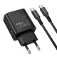 Мережевий зарядний пристрій BOROFONE BA98A Ilustre PD30W (2C1A) charger with digital display set (C to C) (EU) Black