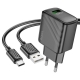Мережевий зарядний пристрій HOCO CS21A Rich single port QC3.0 charger set (Type-C)(EU) Black