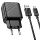 Мережевий зарядний пристрій HOCO CS21A Rich single port QC3.0 charger set (Type-C)(EU) Black