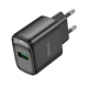 Мережевий зарядний пристрій HOCO C140A Smart single port QC3.0 charger(EU) Black