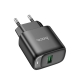 Мережевий зарядний пристрій HOCO C140A Smart single port QC3.0 charger(EU) Black