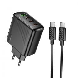 Мережевий зарядний пристрій HOCO CS27A Supply PD67W (3C1A) charger set (C to C)(EU) Black