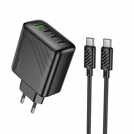 Мережевий зарядний пристрій HOCO CS27A Supply PD67W (3C1A) charger set (C to C)(EU) Black