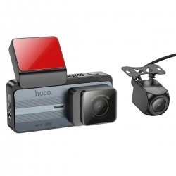 Відеореєстратор HOCO DV12 driving recorder 2K display GPS(with rear camera) Silvery Gray