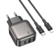 Мережевий зарядний пристрій BOROFONE BAS55A Absolute PD30W+QC3.0 charger set (C to iP) (EU) Black