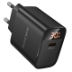Мережевий зарядний пристрій BOROFONE BA97A Ilustre single-port PD30W charger with digital display (EU) Black