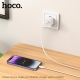 Мережевий зарядний пристрій HOCO C146A Charm single port PD20W charger set (C to iP) (EU) White