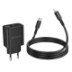 Мережевий зарядний пристрій BOROFONE BA97A Ilustre single-port PD30W charger with digital display set (C to iP) (EU) Black