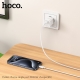 Мережевий зарядний пристрій HOCO C148A Charm single port PD30W charger (EU) White