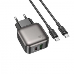 Мережевий зарядний пристрій BOROFONE BAS53A Absolute single-port PD20W charger set (C to C) (EU) Black