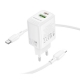 Мережевий зарядний пристрій BOROFONE BN29 Fuente PD30W+QC3.0 charger set (C to iP) (EU) White