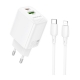 Мережевий зарядний пристрій BOROFONE BN29 Fuente PD30W+QC3.0 charger set (C to iP) (EU) White