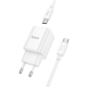 Мережевий зарядний пристрій HOCO C149A Charm PD30W+QC3.0 charger set (C to C)(EU) White