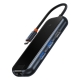 USB-хаб Baseus AcmeJoy 8-Port Type-C HUB Adapter（Type-C to HDMI*1+USB3.0*2+USB2.0*1+Type-C PD&Data*1+RJ45*1+SD/TF*1）Dark Grey