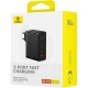 Мережевий зарядний пристрій Baseus GaN5 Pro Digital Fast Charger 2C+U 160W EU Cluster Black (With Superior Series Fast Charging