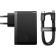Мережевий зарядний пристрій Baseus GaN5 Pro Digital Fast Charger 2C+U 160W EU Cluster Black (With Superior Series Fast Charging