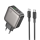 Мережевий зарядний пристрій BOROFONE BAS56A Absolute PD45W (2C1A) charger set (C to C) (EU) Black